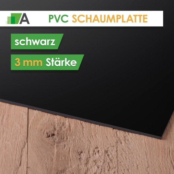 PVC Hartschaumplatte Stärke 3 mm schwarz