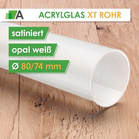 DEGLAS® Rohr satiniert opal weiß Ø80/74 mm