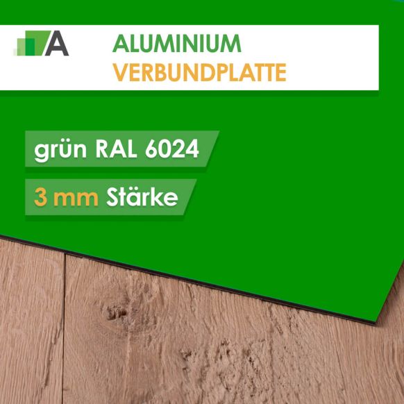Alu Verbundplatte Stärke 3 mm grün matt/glänzend