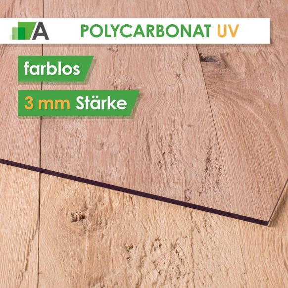 Polycarbonat UV Stärke 3 mm farblos 