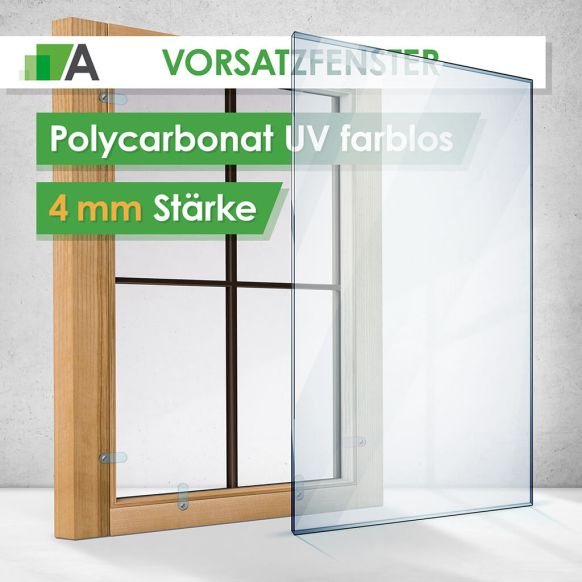 Polycarbonat Vorsatzfenster UV farblos 4mm