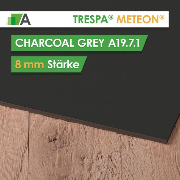 TRESPA® METEON® Charcoal Grey - A19.7.1 - Stärke 8mm - 3650 x 1860