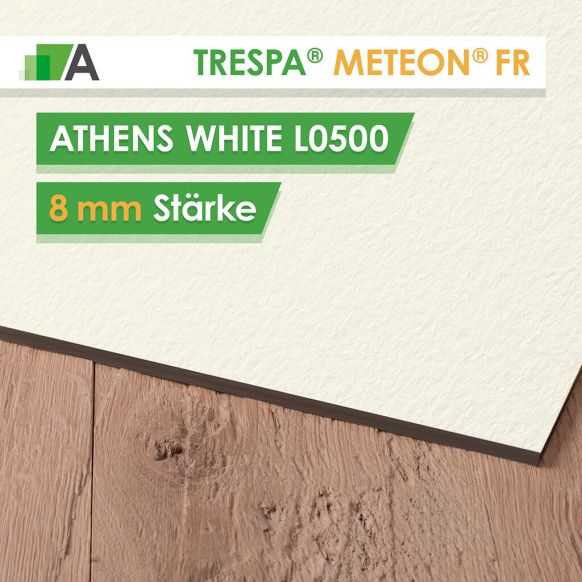 TRESPA® METEON® FR Athens White - L0500 - Stärke 8mm - 2135 x 2130