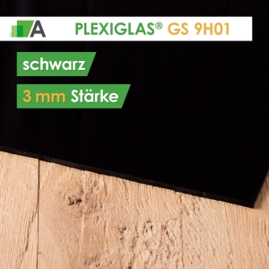 PLEXIGLAS® GS Stärke 3 mm schwarz 9H01