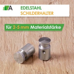 Edelstahl Schilderhalter für 2-5 mm