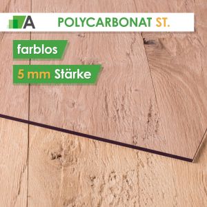 Polycarbonat standard Stärke 5 mm farblos 